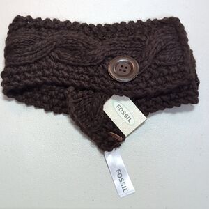 Fossil, espresso color knit neck warmer.